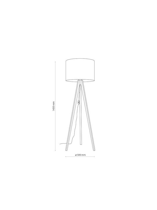TK Lighting Stehleuchte mit Fassung für Lampe E27 Beige