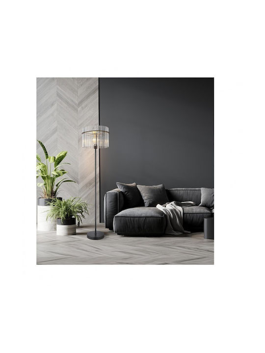 Globo Lighting Floor Lamp H152xW38cm. with Socket for Bulb E27 Black