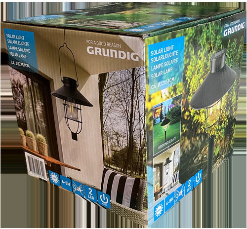 Grundig Hanging Solar Light Traffic Light with Warm White Light 22x64x64cm