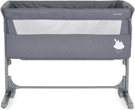 Moni Wiege mit Matratze, Seitlicher Öffnung und Rädern Gray