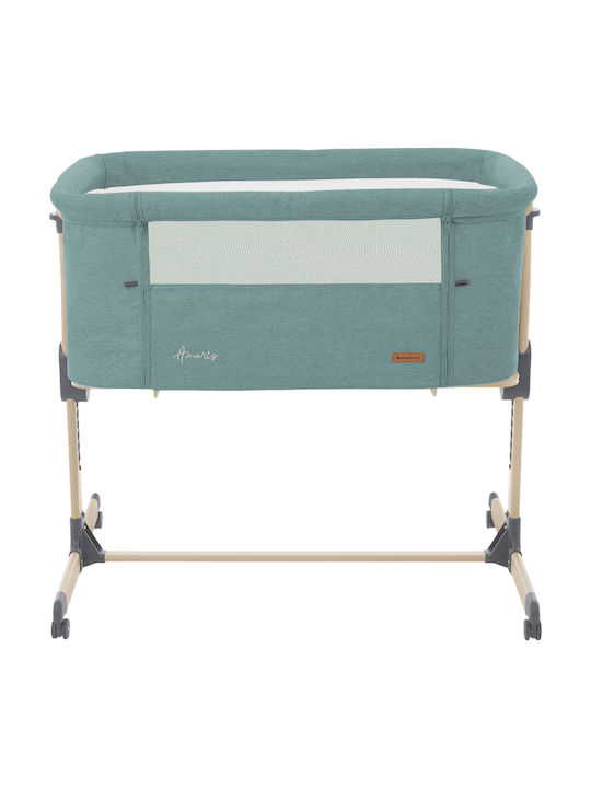 Kikka Boo Cradle Amaris with Mattress, Side Opening, and Wheels Green