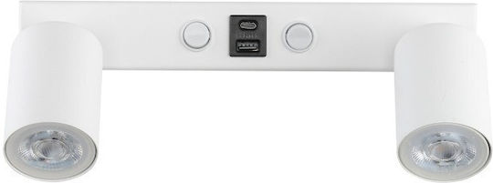 TK Lighting Διπλό Σποτ με Ντουί GU10 σε Λευκό Χρώμα