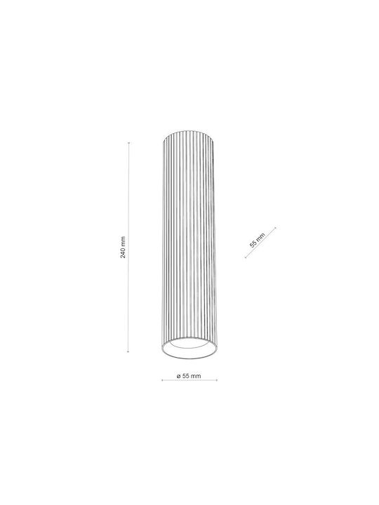 TK Lighting Single Spot with Socket GU10 in Black Color