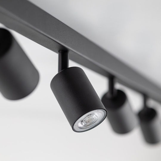 TK Lighting Spot with 8 Lights and with Socket GU10 in Black Color