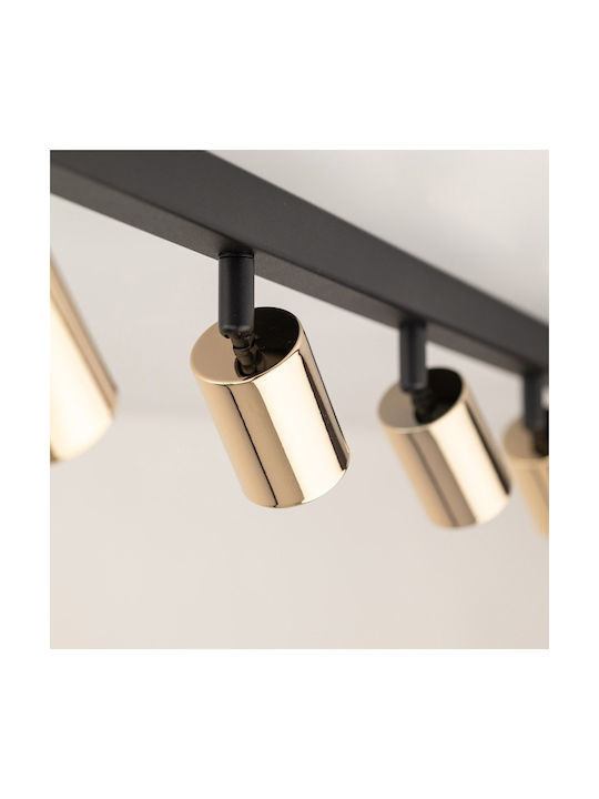 TK Lighting Spot with 8 Lights and with Socket GU10 in Black Color