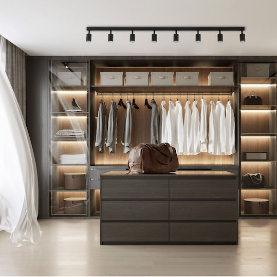TK Lighting Σποτ με 8 Φώτα και με Ντουί GU10 σε Μαύρο Χρώμα TK Lighting Σποτ με 8 Φώτα και με Ντουί GU10 σε Μαύρο Χρώμα