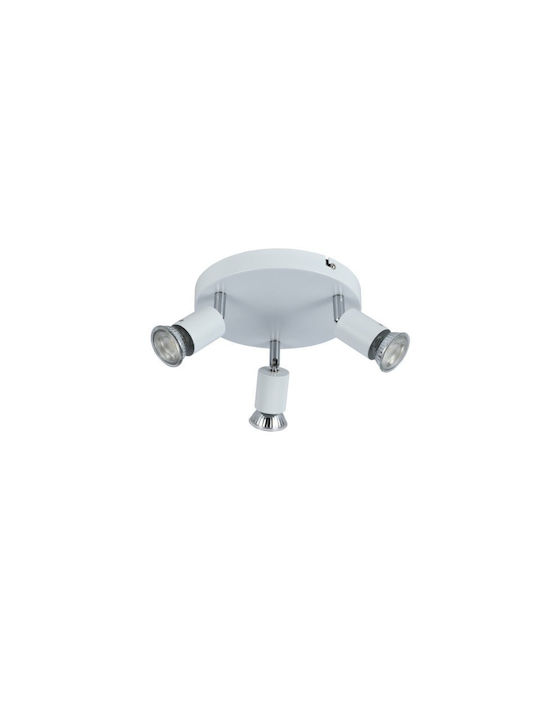 ARlight CCC 5215-3 ΝΜ Τριπλό Σποτ με Ντουί GU10 σε Ασημί Χρώμα