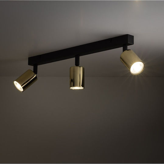 TK Lighting Τριπλό Σποτ με Ντουί GU10 σε Μαύρο Χρώμα