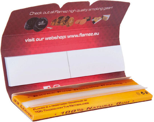 Flamez Cigarette Rolling Papers Slim King Size with Cone Tips 33 sheets 1pcs