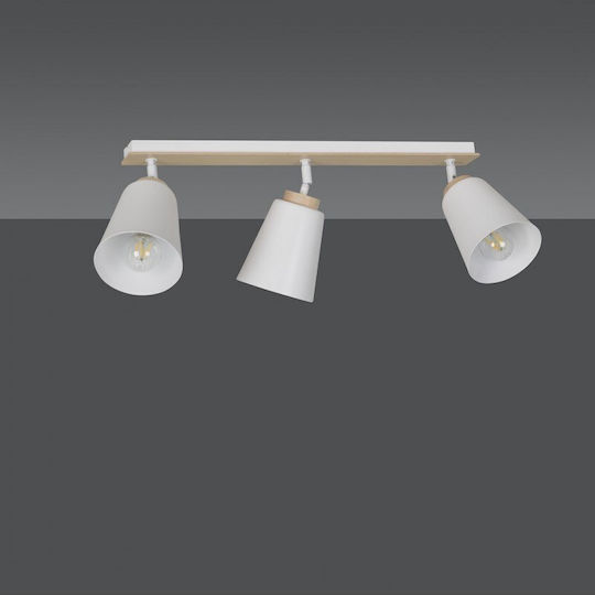 Emibig Triple Spot with Socket E27 in White Color