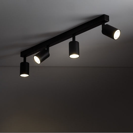 TK Lighting Spot with 10 Lights and with Socket GU10 in Black Color