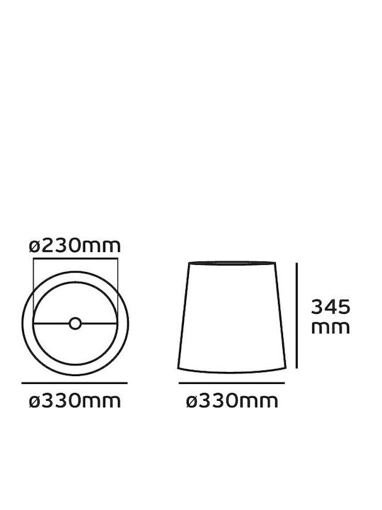 VK Lighting Konisch Lampenschirm Gray mit Durchmesser 33cm