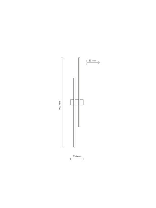 TK Lighting Modern Lumină de Perete Negru 13x13cm