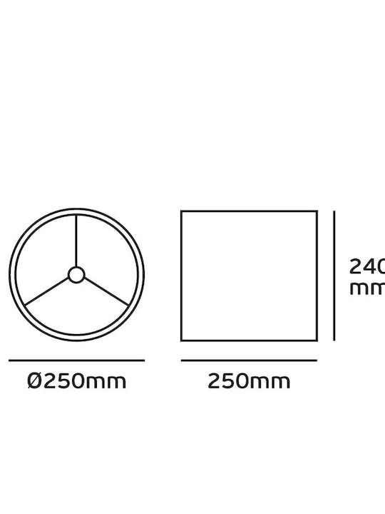 VK Lighting Rotund Abajur Alb cu Diametru 25cm