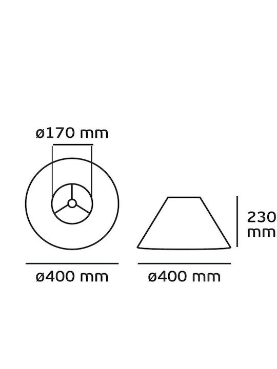 VK Lighting Коничен Абажур Син с диаметър 40см