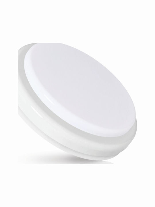 Fos me Επιτοίχια Εξωτερική Πλαφονιέρα LED IP54 18W με Φυσικό Λευκό Φως