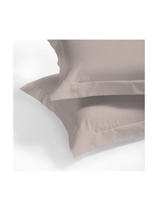 Aslanis Home Satin Σετ Μαξιλαροθήκες Oxford Khaki 50x80εκ.