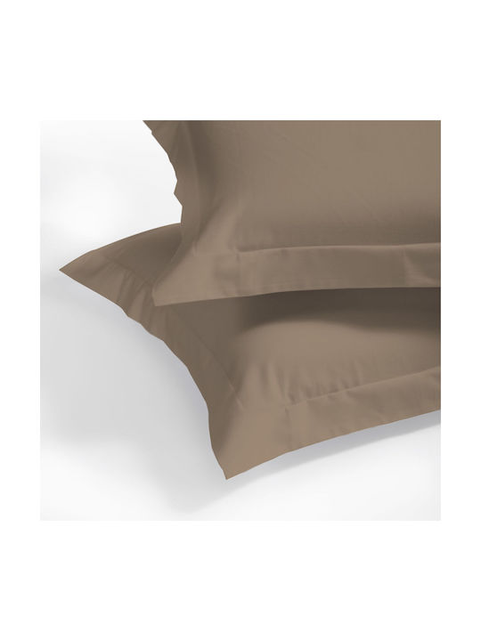 Aslanis Home Satin Plain Pillowcase Set Oxford Khaki 50x80cm.