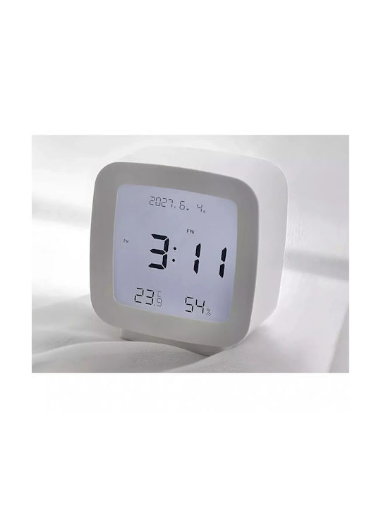 Tabletop Digital Clock LCD with White Alarm Clock 27441_B