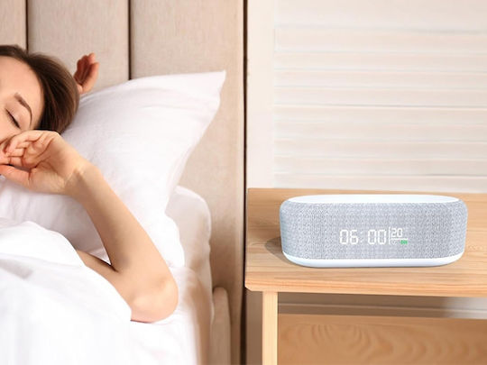 Verk Group Ceas Digital de Masă cu Alarmă & Încărcare Wireless Alb