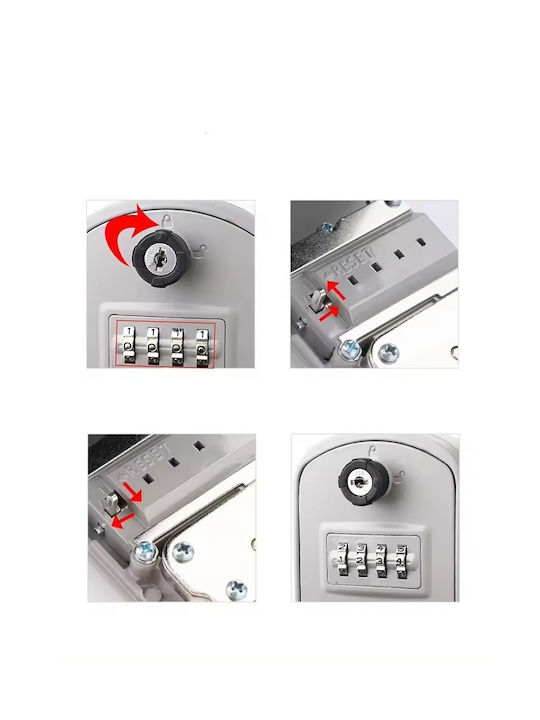 Key Box Wall Key Holder Metallic Spare Key Large M9xW5.5xH13cm Protective Cover