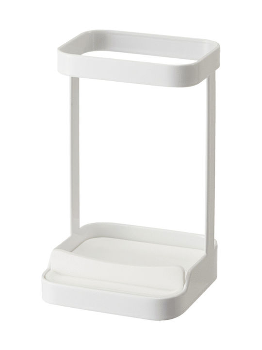 Yamazaki Organizer Hair Tools Metallic White Tower 10.5x10.5x16.5