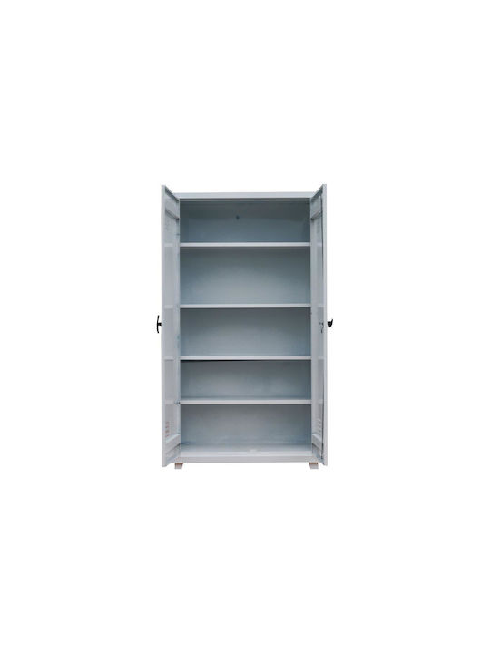 Ντουλάπα Γαλβανιζέ Δίφυλλη Ράφια 195x90x46cm