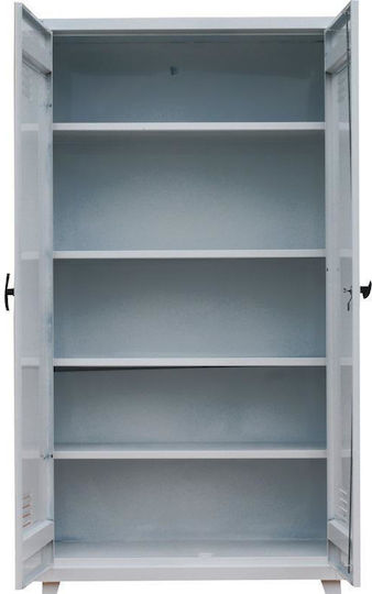 Ντουλάπα Γαλβανιζέ Δίφυλλη Ράφια 195x90x46cm