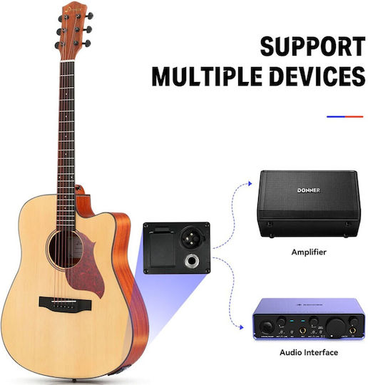 Donner Ec-1018 Semi-Akustik Gitarre Set
