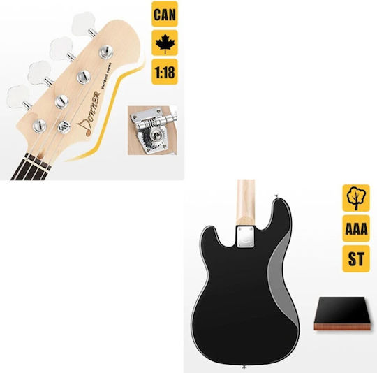 Donner Ec-1228 Set Electric Bass Case Strap