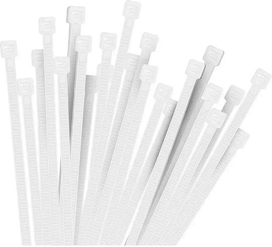 Plastic Cable Ties 100mmx2.5mm In White Colour 100pcs 11348V