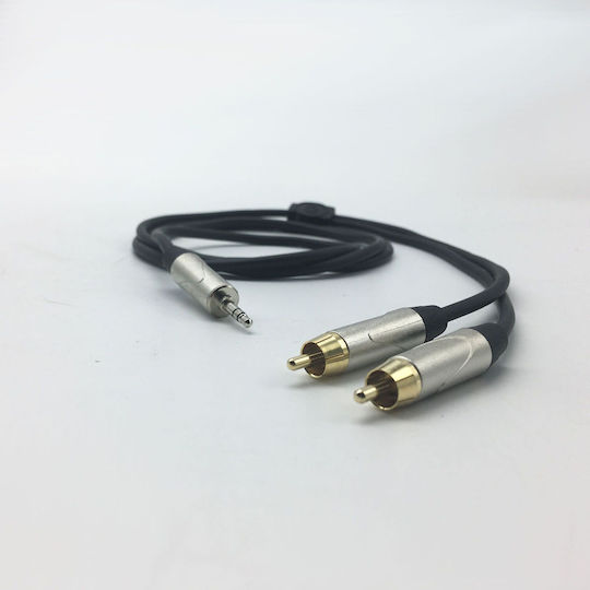 Cobra Hi-fi Proline Pro 2x RCA-Stecker Zu Mini Klinkenkabel 3,5mm Stecker 3m Professionelles Kabel 2x RCA-Arsene Mini Klinkenstecker 3,5mm Arsene 3 Meter Cl145-03