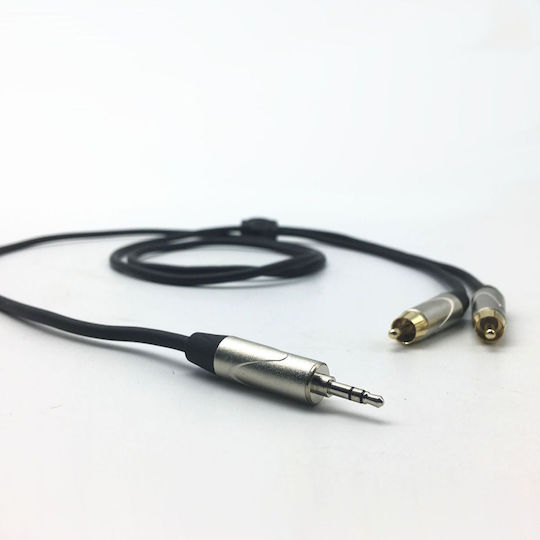 Cobra Hi-fi Proline Pro 2x Rca-Stecker Zu Mini Klinkenkabel 3,5mm Stecker 1,5m Professionelles Επαγγελματικό Καλώδιο 2x Rca-Stecker Mini Klinkenstecker 3,5mm Stecker 1,5 Meter Cl145-015