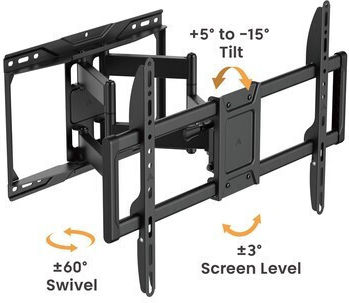 Powertech PT-1423 Wandhalterung für Fernseher bis 90" Silber