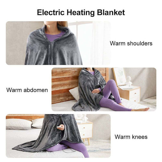 Usb Heated Fleece Blanket 40°c ∼ 60°c Usb 150x80cm Oem – Gray
