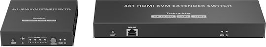Lenkeng Kvm Hdmi Extender Switch 4-1 Over Ethernet 4k60hz Lkv441ex