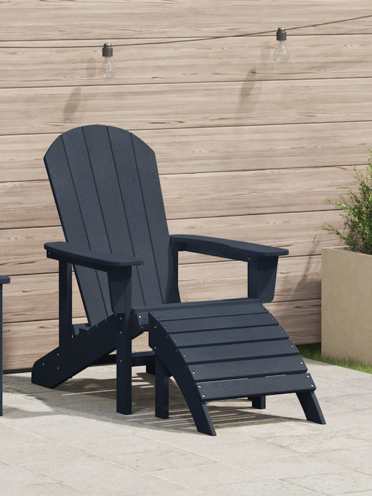 Șezlong Lemn Adirondack Albastru Marin 75x83x92cm