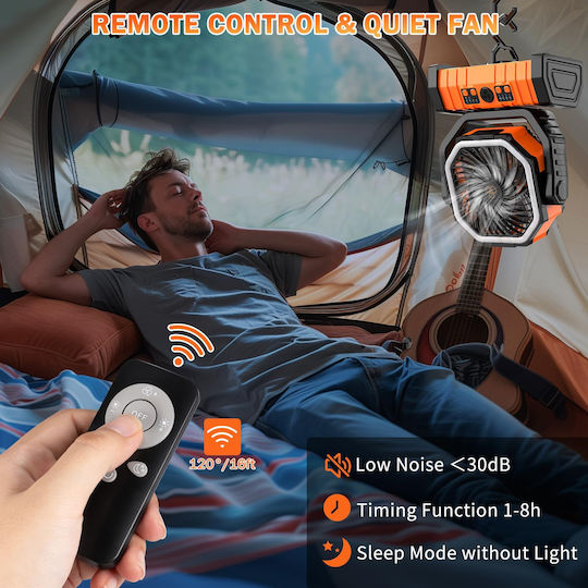Powertech Mini Klimaanlage USB und Powerbank 15W Orange PT-1430