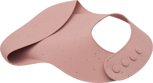 Kikka Boo Waterproof Bib Silicone with Button & Pocket Blush for 6 m+
