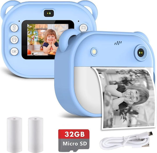 B0DHQM1T65 Children's Camera with Thermal Printing Blue
