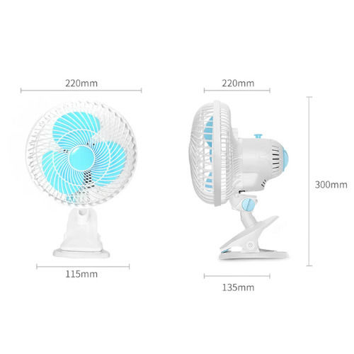 Electric Folding Fan 20W Portable Rotating Fan 18cm 20W with Clip White HJ-200