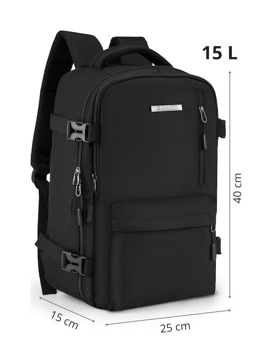 Zagatto Backpack Αδιάβροχο 15lt Μαύρο