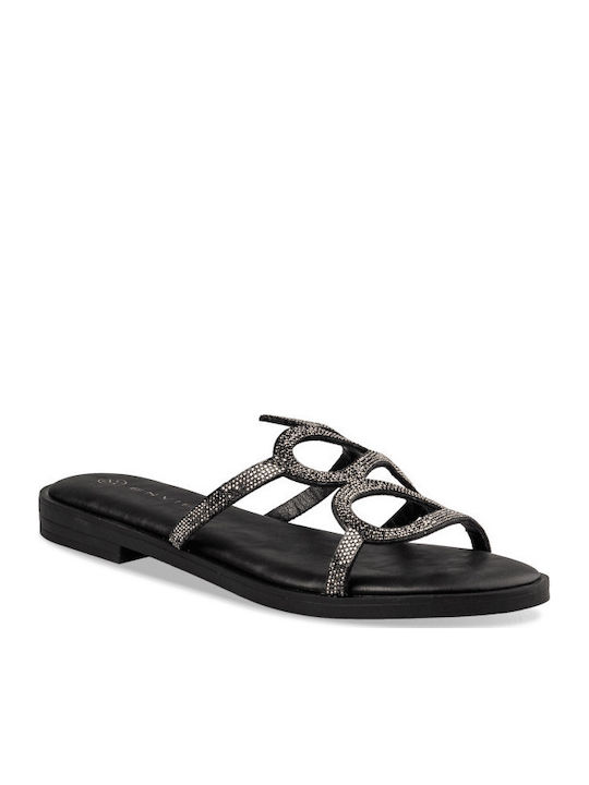 Women's Flat Sandals in Black Color