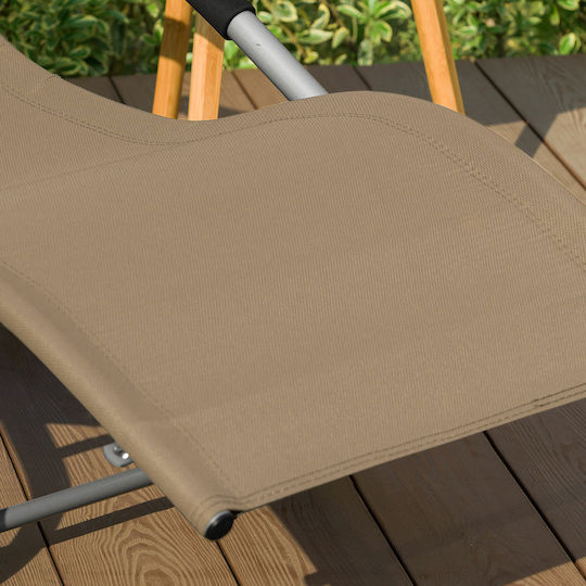 SoBuy Ξαπλώστρα-Πολυθρόνα Παραλίας Καφέ 147x85x63εκ.