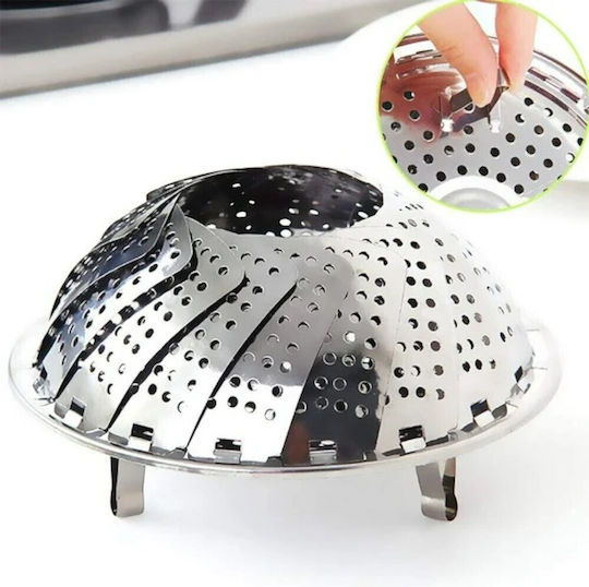 Steamer Basket Foldable Stainless Steel 16cm 9kzn11