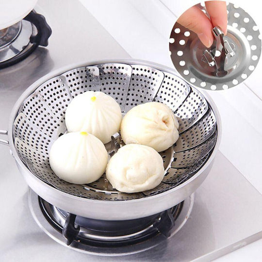 Steamer Basket Foldable Stainless Steel 16cm 9kzn11