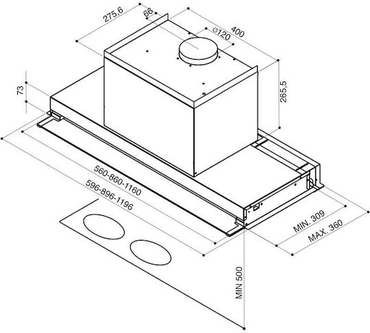 Faber Ilma Touch X A60 Μηχανισμός Απορρόφησης 60cm Inox