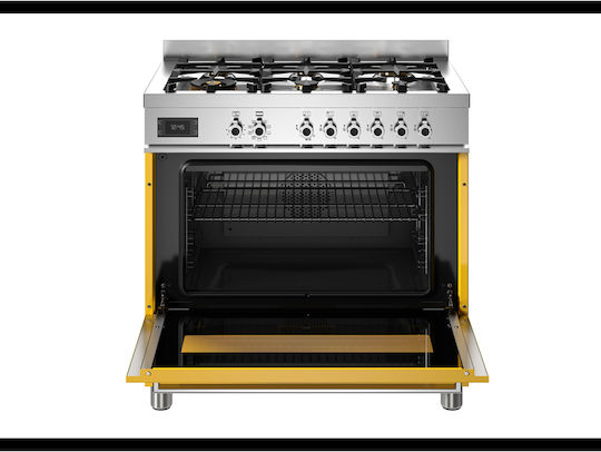 Bertazzoni Aragaz 86lt cu Plite pe Gaz Natural L89.5cm. Black