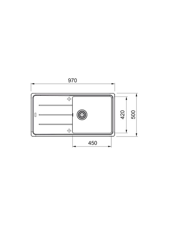 Franke Basis Bfg 611-97 1140564408 Drop-In Sink Synthetic Granite W97xD50cm Oyster