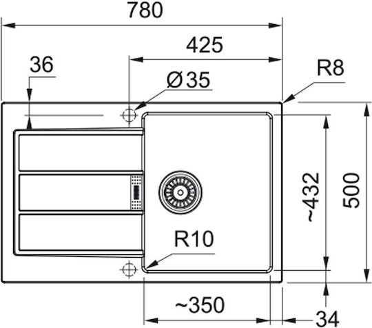 Franke Sirius 2.0 S2d 611-78xl Ένθετος από Συνθετικό Γρανίτη Μ78xΠ50cm Carbon Black Tectonite